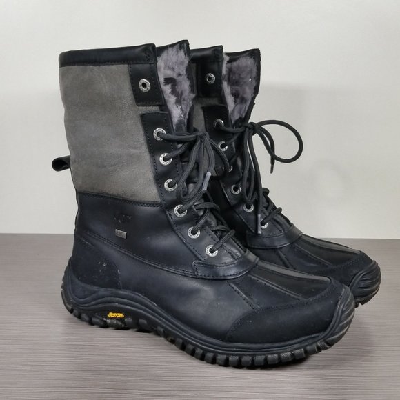 UGG Adirondack II Waterproof Boot, Black Leather, Womens Size 8.5 US / 39.5 - Picture 11 of 16